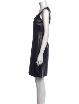 Akris x Bergdorf Goodman Leather Mini Dress