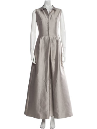 Akris x Bergdorf Goodman Silk Long Dress