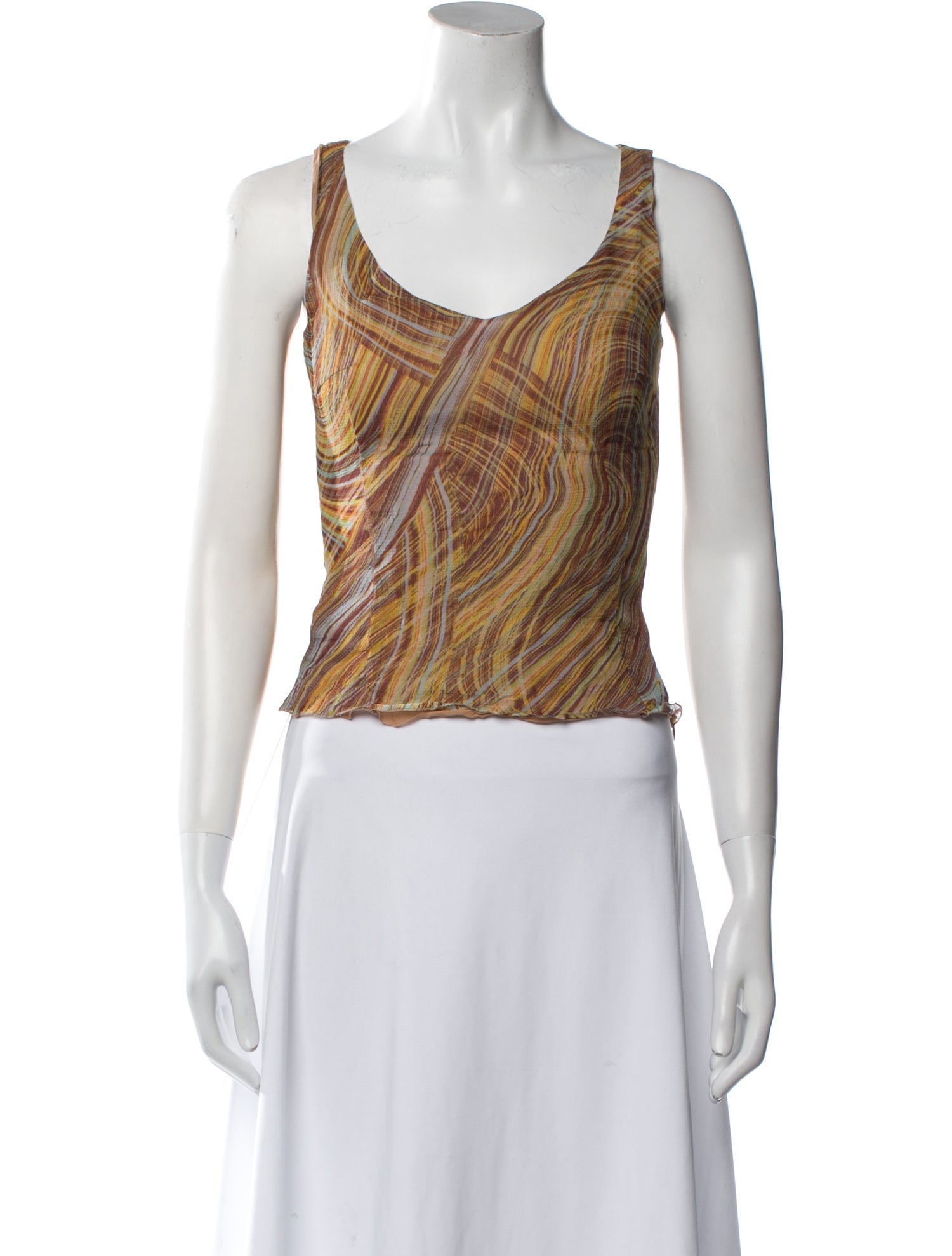 Akris x Bergdorf Goodman Silk Printed Crop Top