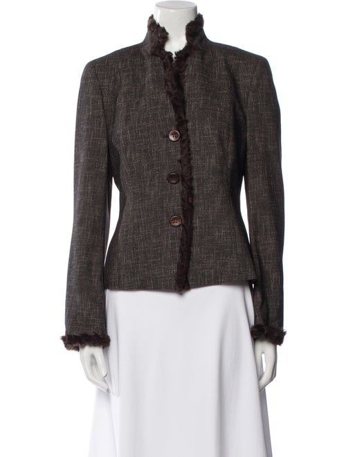 Akris x Bergdorf Goodman Wool Tweed Pattern Evening Jacket