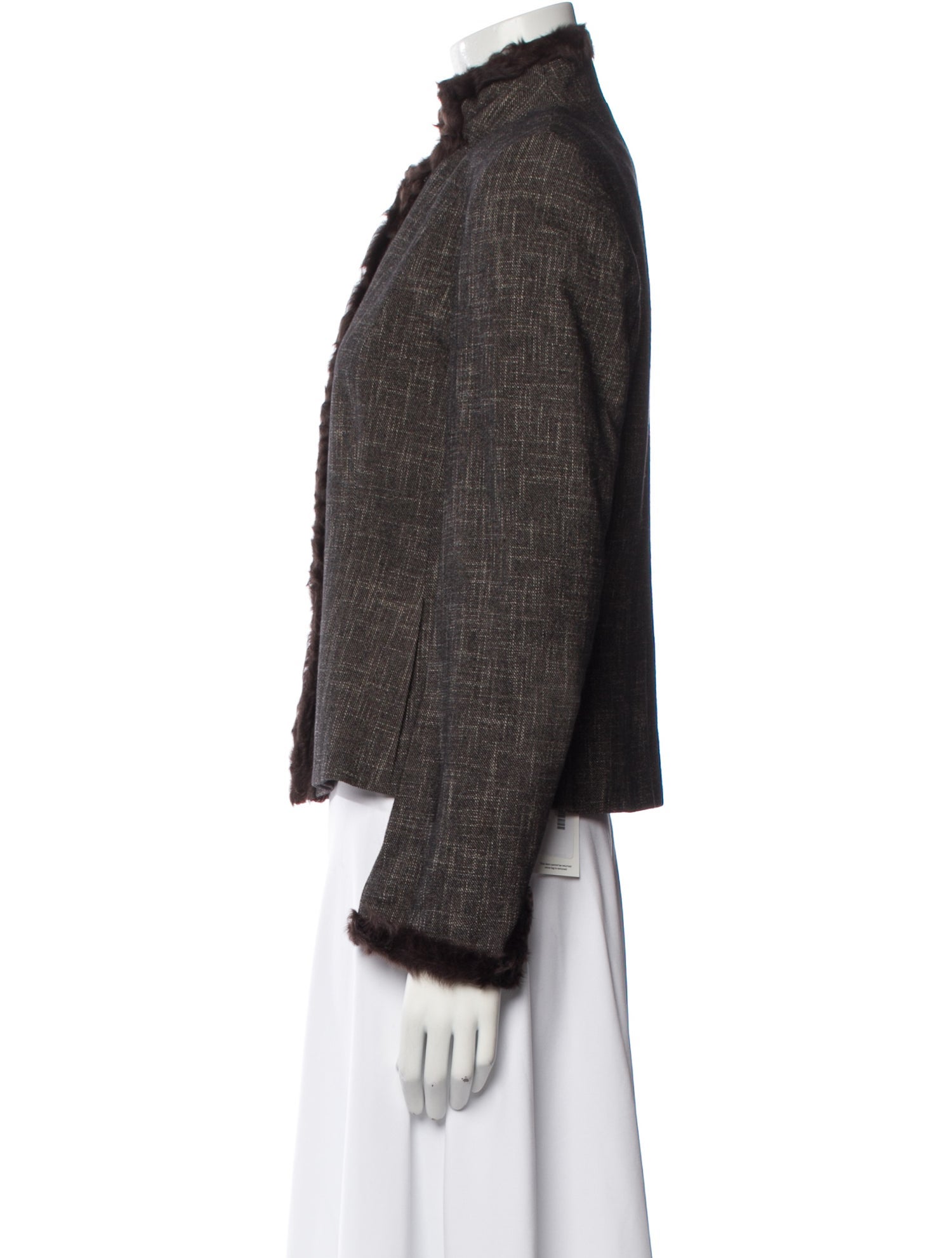 Akris x Bergdorf Goodman Wool Tweed Pattern Evening Jacket