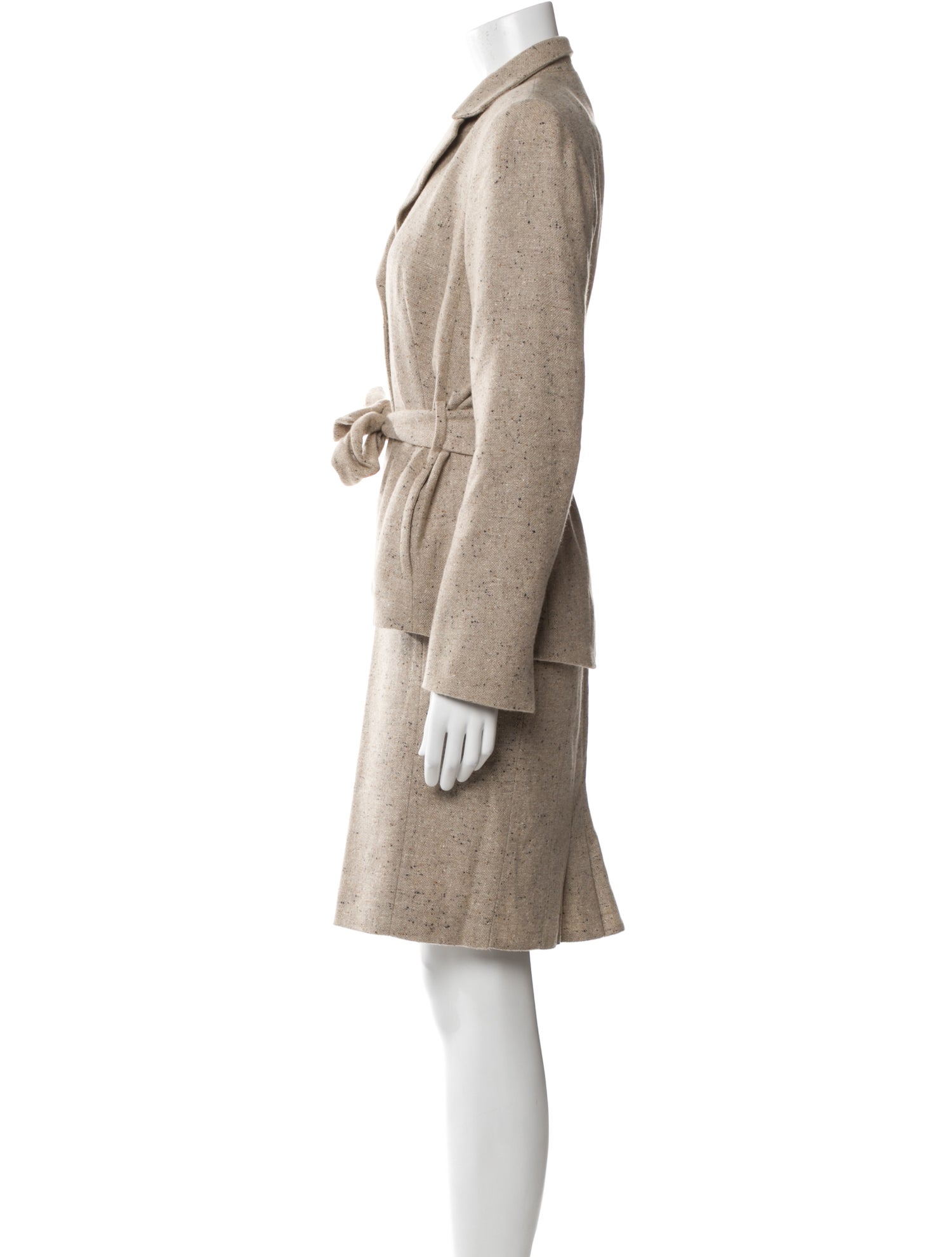 Akris x Bergdorf Goodman Cashmere Ruffle Embellishment Skirt Suit