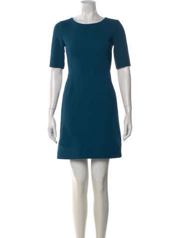 Pre-owned Akris X Bergdorf Goodman Wool Mini Dress In Blue