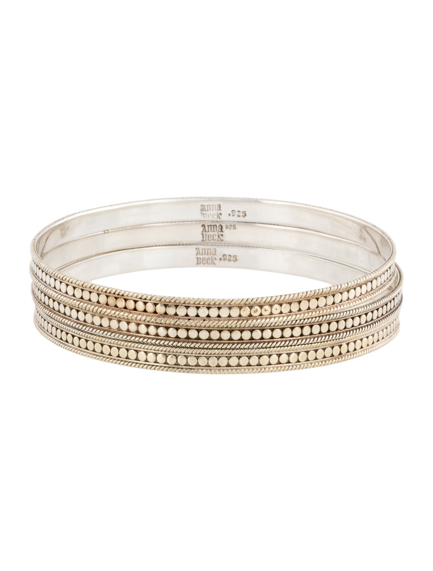 Anna Beck Two-Tone Classic Dotted Bangle Set