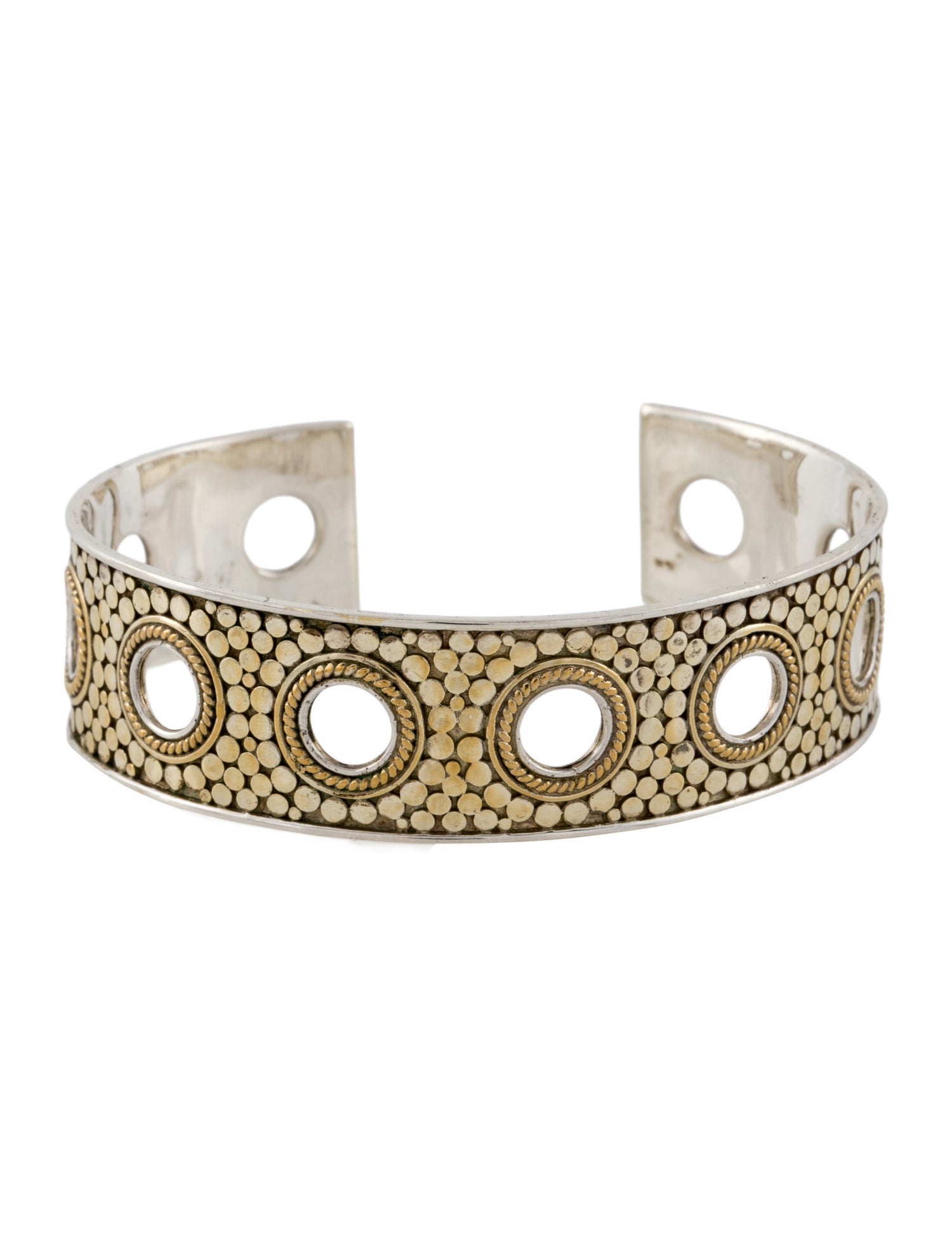 Anna Beck Two-Tone Cutout Circle Cuff Bracelet