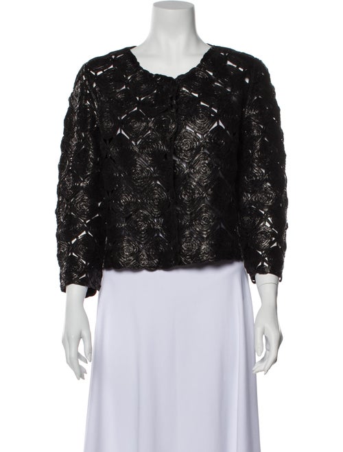 Rani Arabella Vintage Lace Pattern Blouse Black