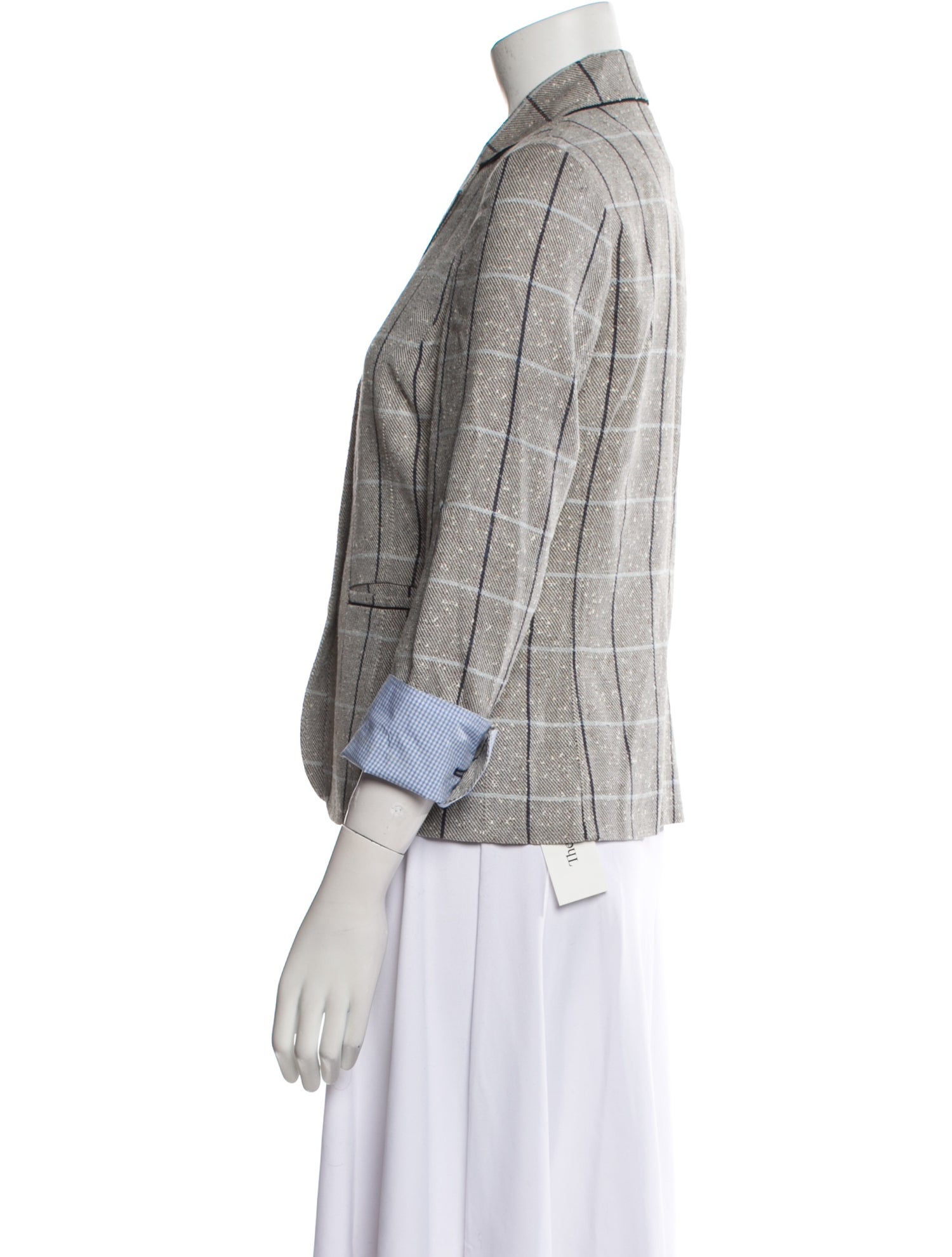 Rani Arabella Wool Plaid Print Blazer