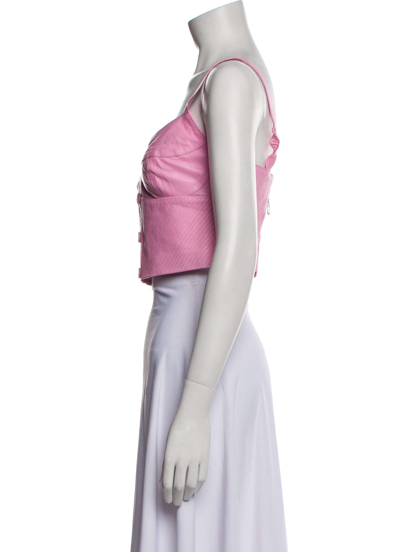 Andrea Bogosian Square Neckline Sleeveless Crop Top