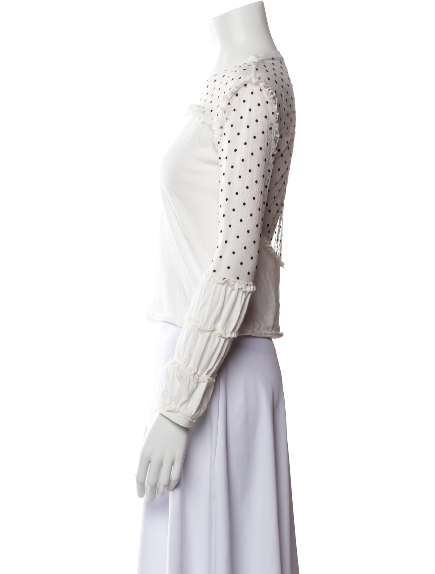 Andrea Bogosian Bateau Neckline Three-Quarter Sleeve Crop Top