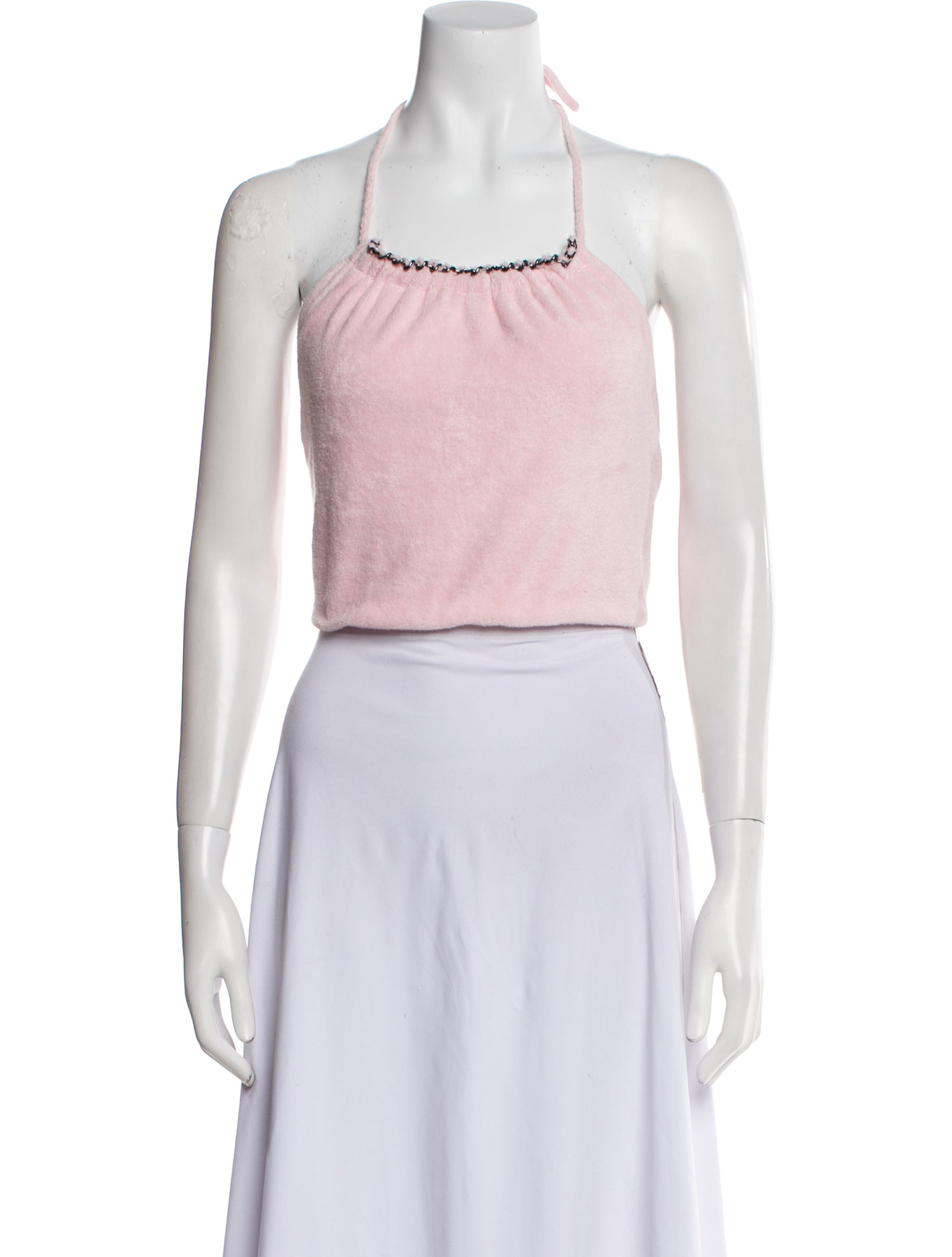Andrea Bogosian Square Neckline Sleeveless Crop Top