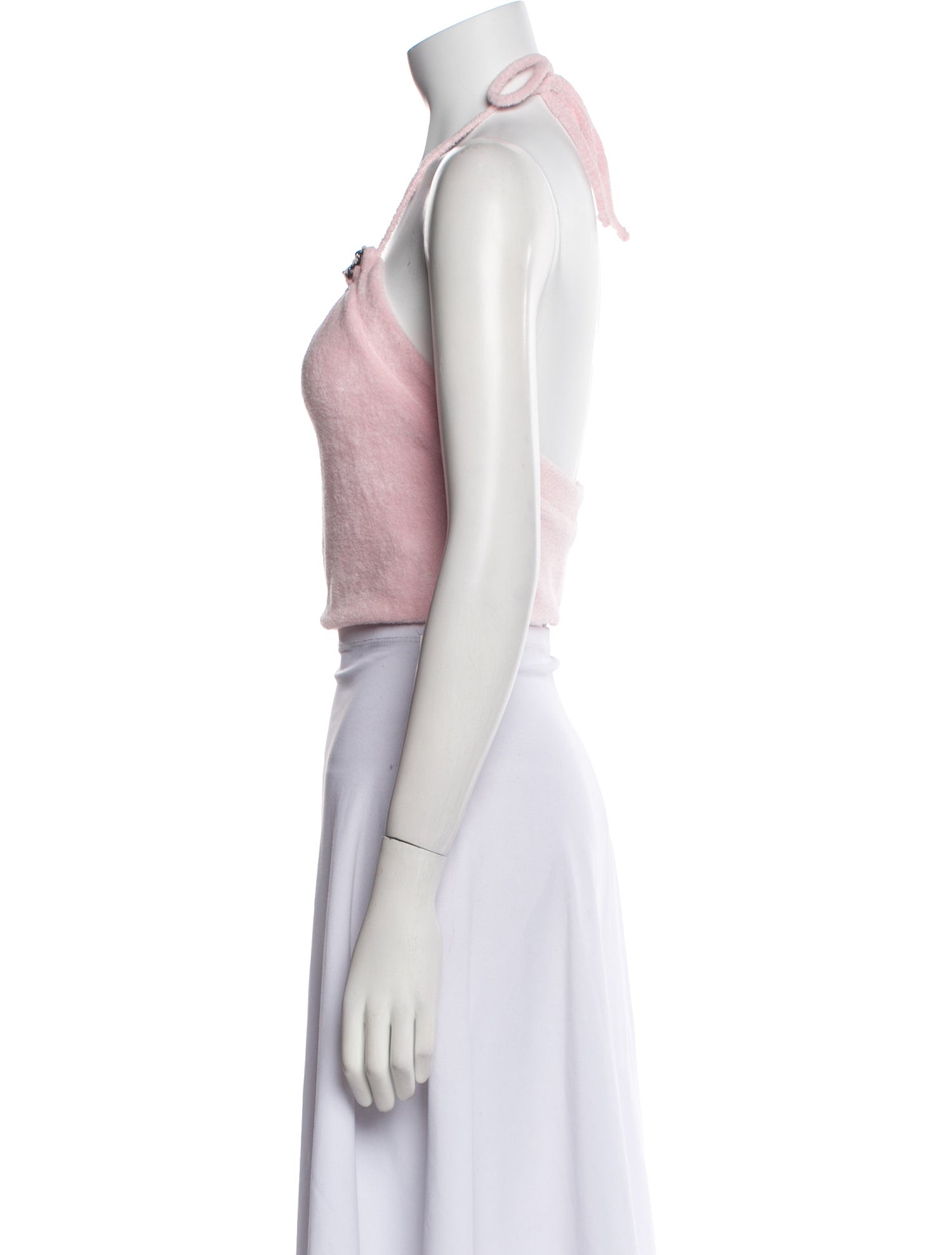 Andrea Bogosian Square Neckline Sleeveless Crop Top