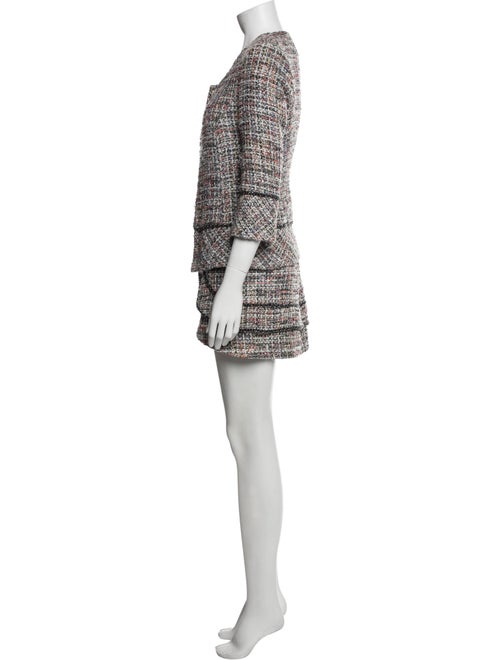 Andrea Bogosian Tweed Pattern Chain-Link Accents Skirt Set