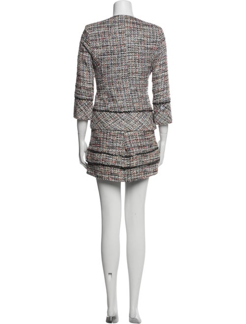 Andrea Bogosian Tweed Pattern Chain-Link Accents Skirt Set