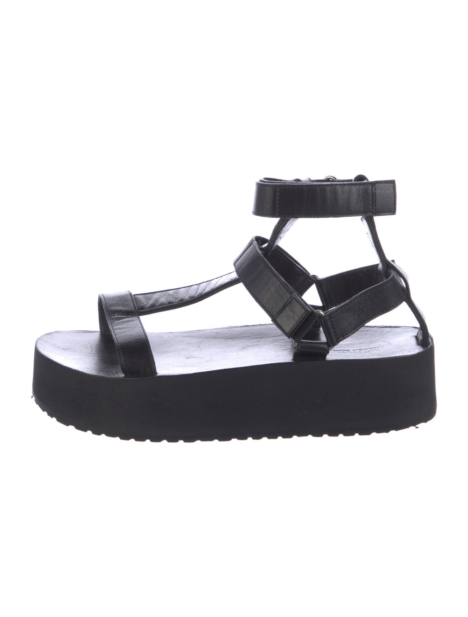 Andrea Bogosian Leather T-Strap Sandals