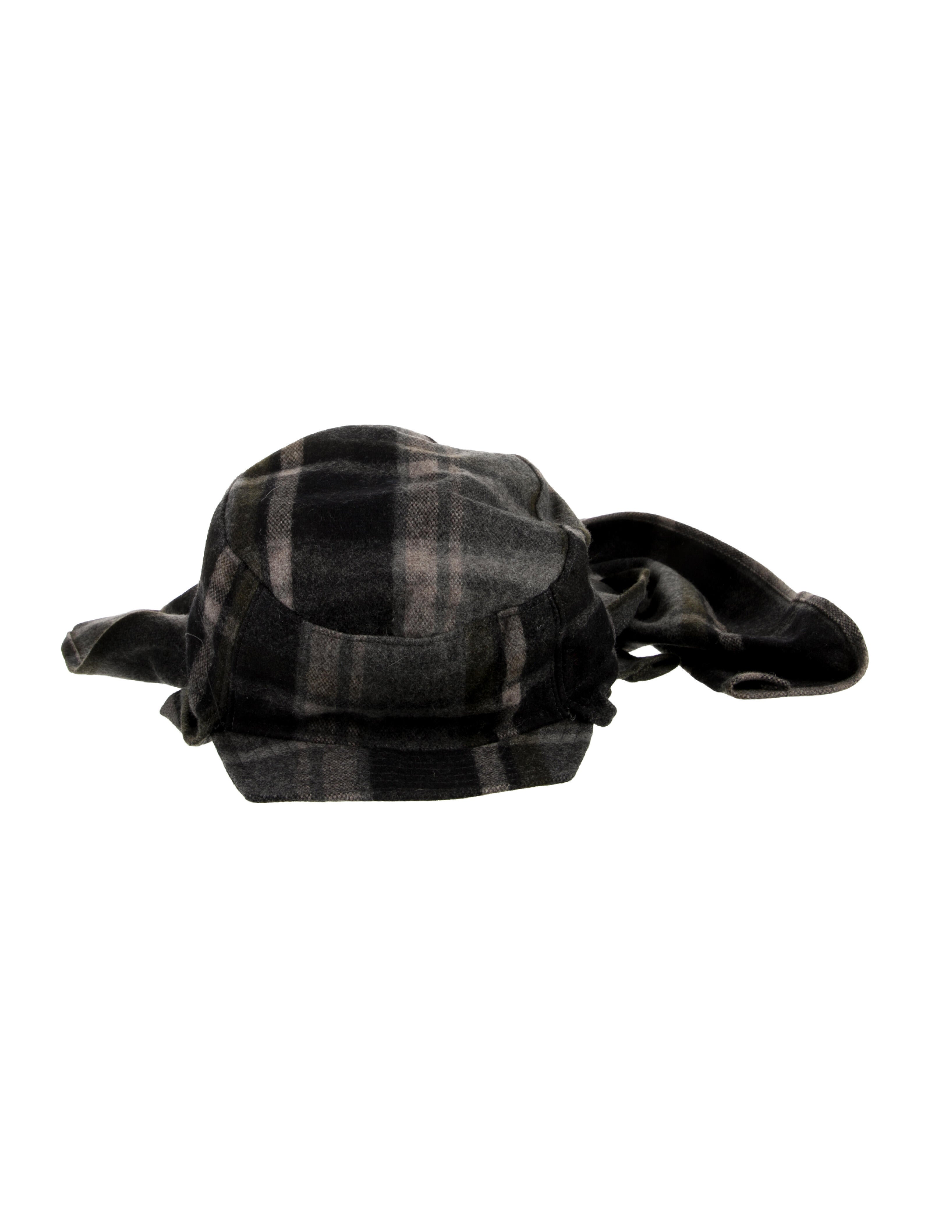 Albertus Swanepoel Flannel Wool Winter Hat With Attached Scarf
