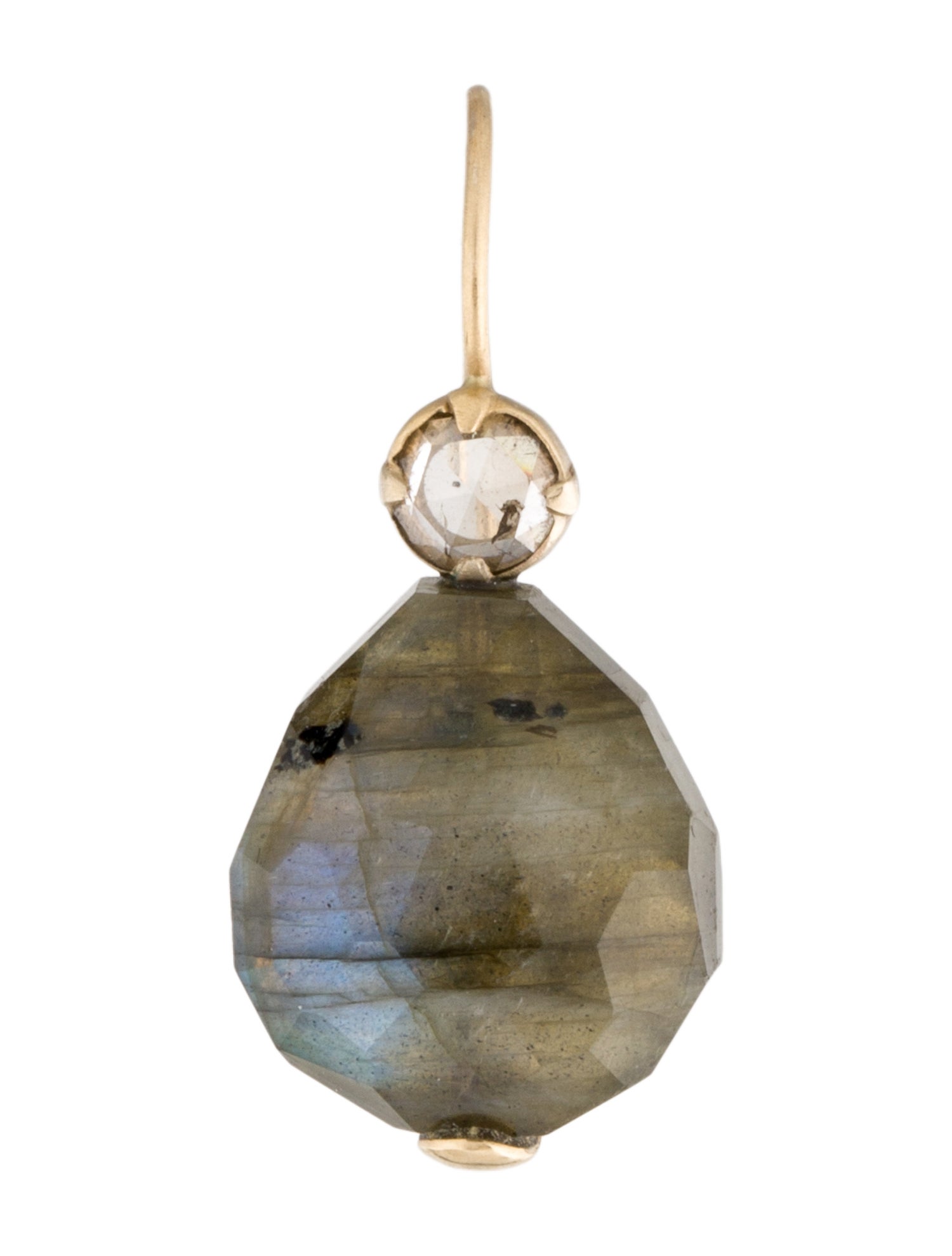 Anaconda Diamond and Labradorite Single Earring