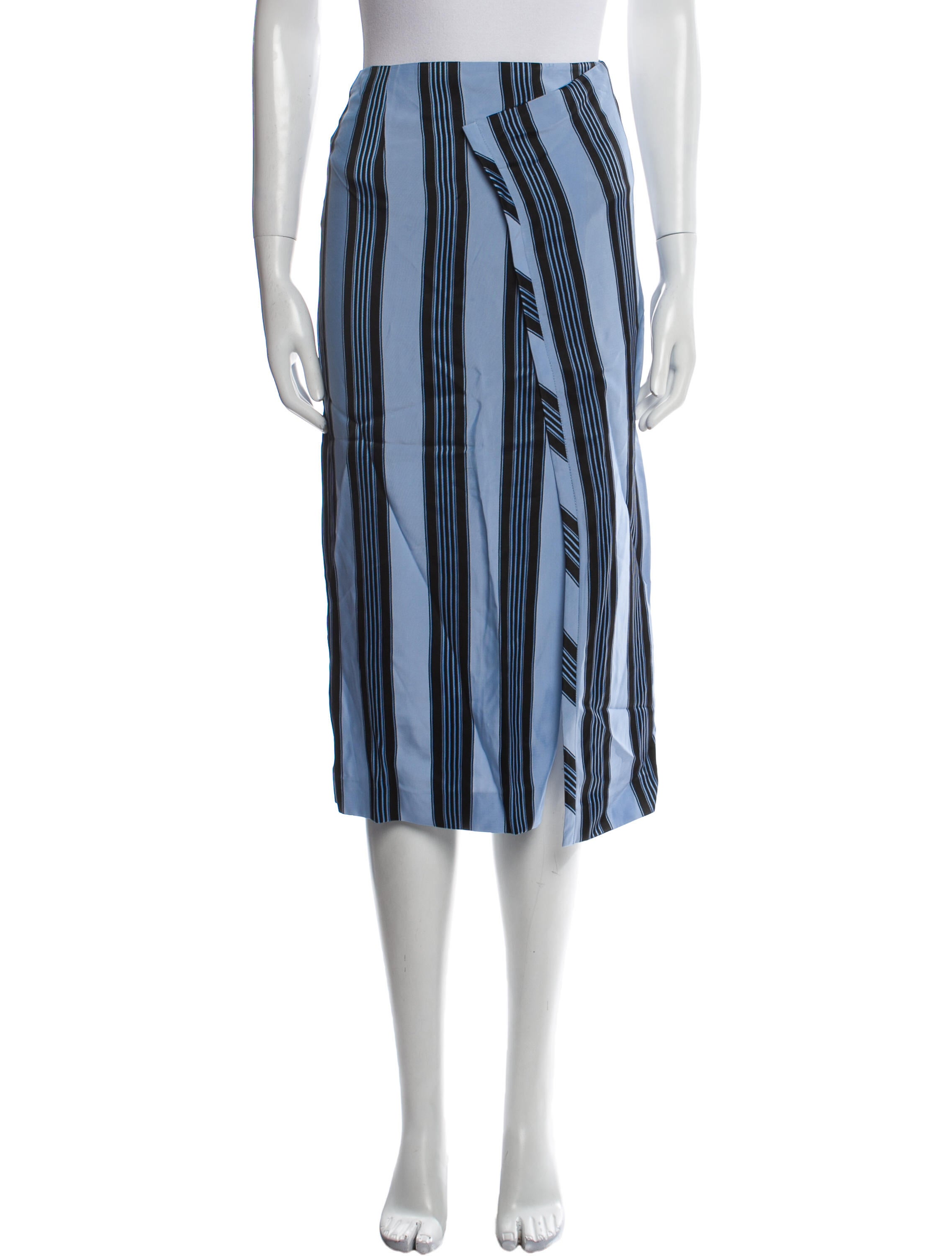 Acne Studios Striped Midi Length Skirt - Blue Skirts