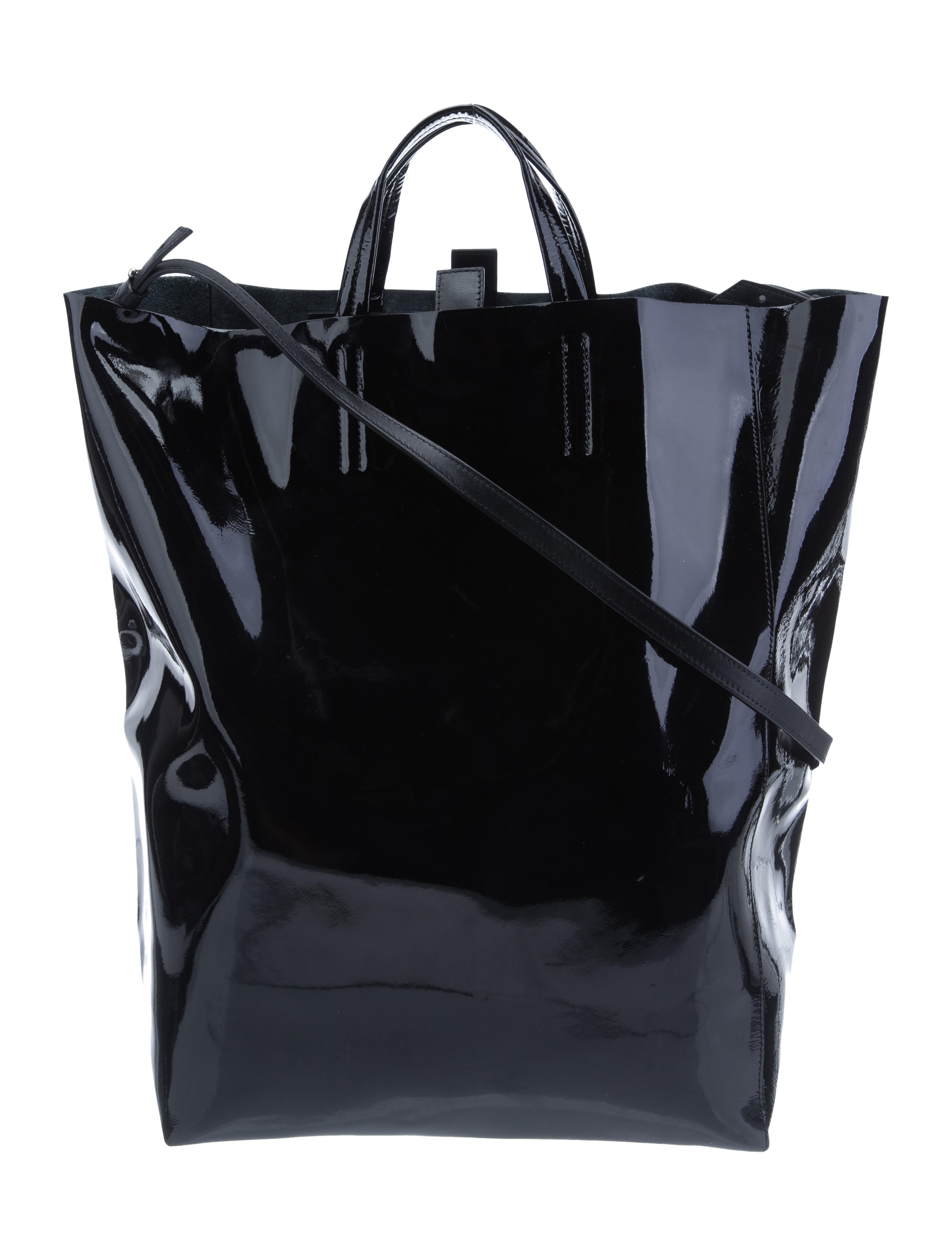 Acne Studios Patent Leather Shopping Tote - Black Totes