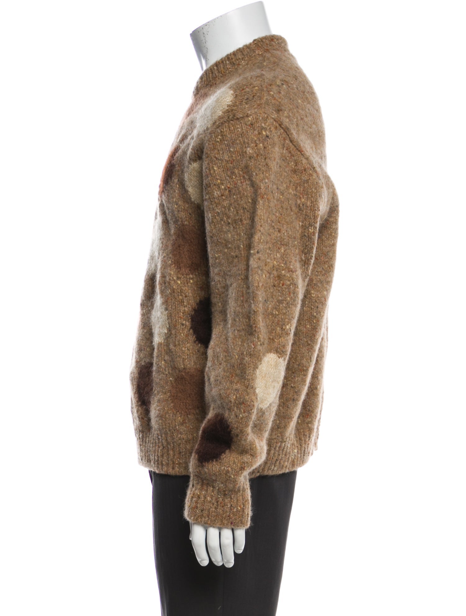 Acne Studios Polka Dot Print Crew Neck Pullover - Brown Sweaters