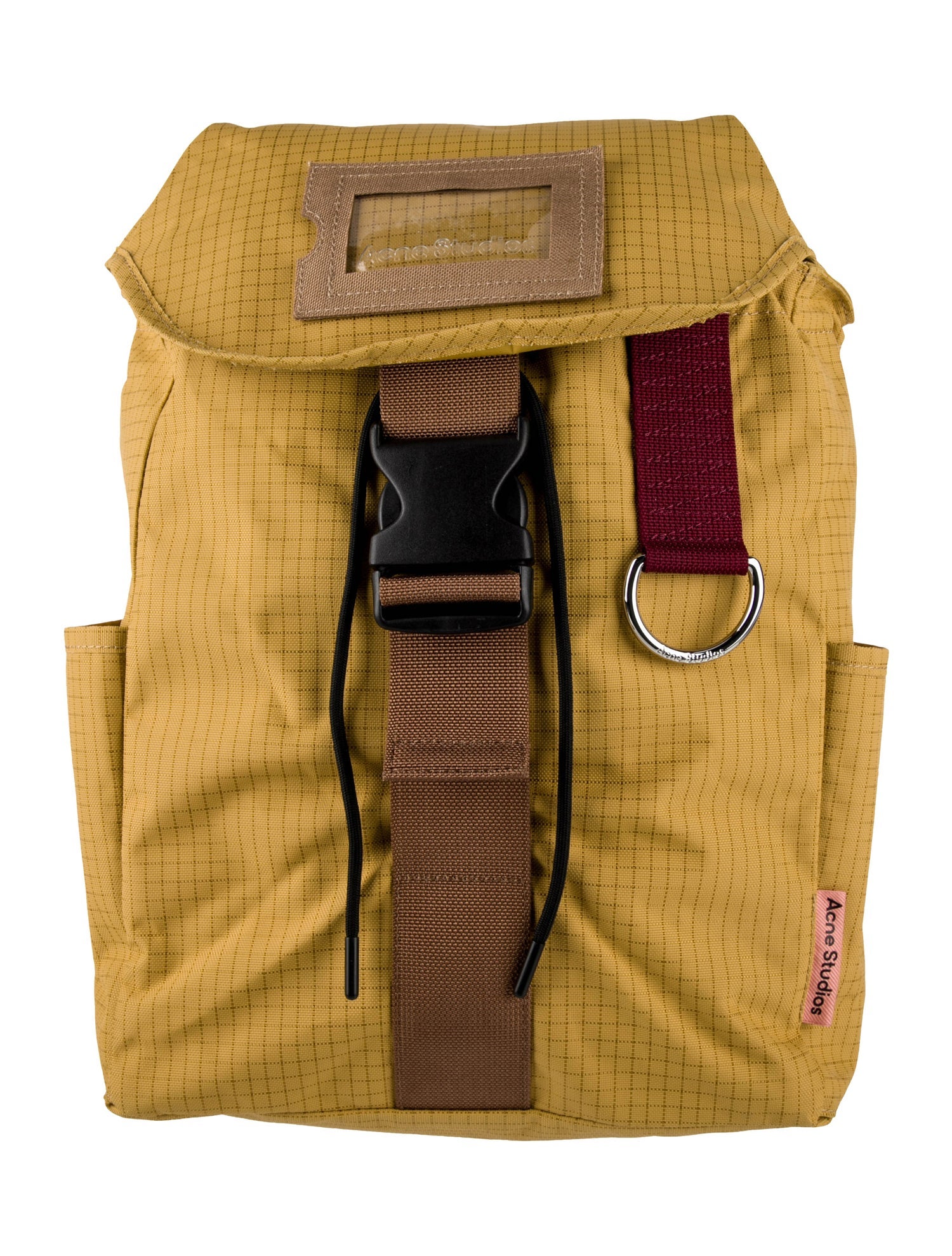 Acne Studios Nylon Patterned Backpack Yellow Backpacks, Handbags