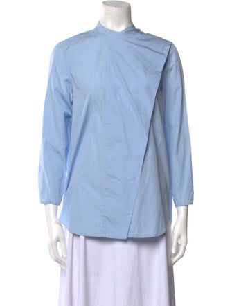 Acne Studios Mock Neck Three-Quarter Sleeve Blouse