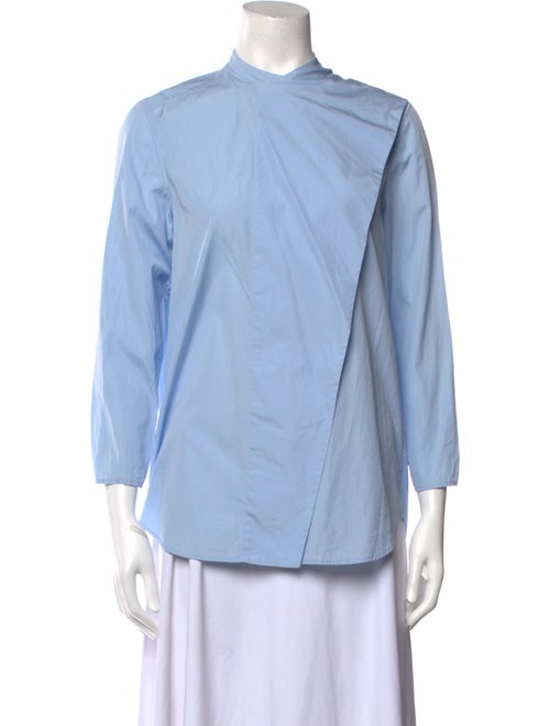 Acne Studios Mock Neck Three-Quarter Sleeve Blouse