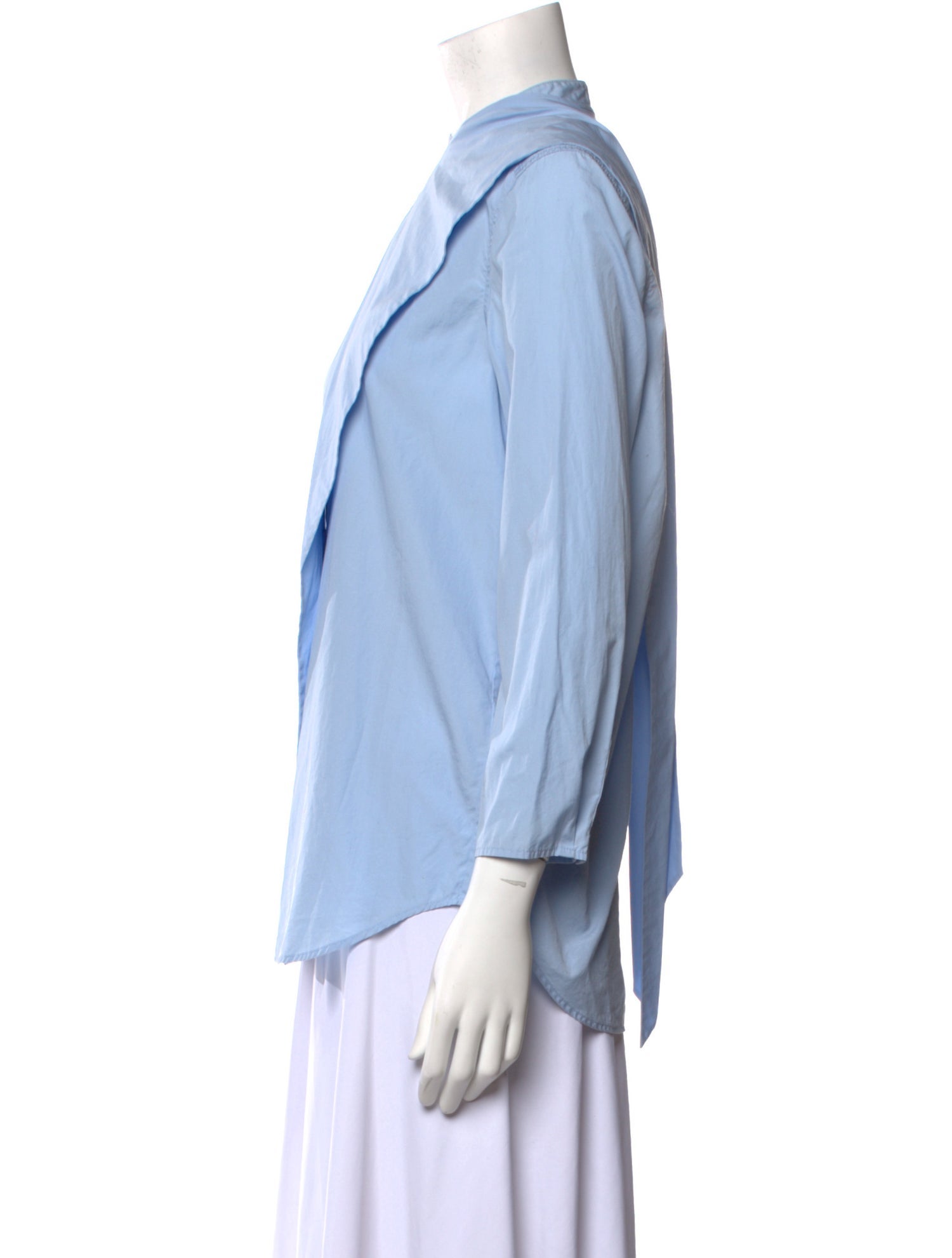 Acne Studios Mock Neck Three-Quarter Sleeve Blouse