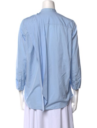 Acne Studios Mock Neck Three-Quarter Sleeve Blouse