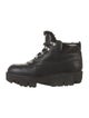 Acne Studios Leather Fur Trim Hiking Boots