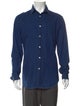 Acne Studios Polka Dot Print Long Sleeve Denim Shirt