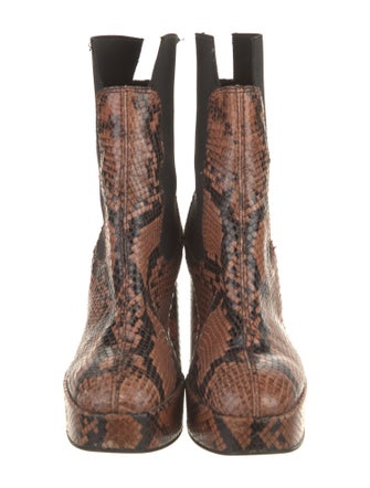 Acne Studios Embossed Leather Animal Print Combat Boots