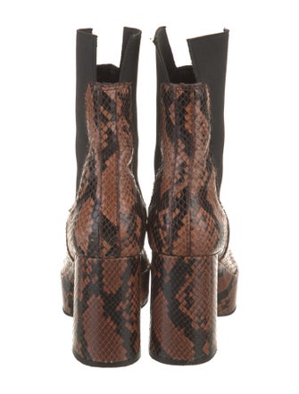 Acne Studios Embossed Leather Animal Print Combat Boots