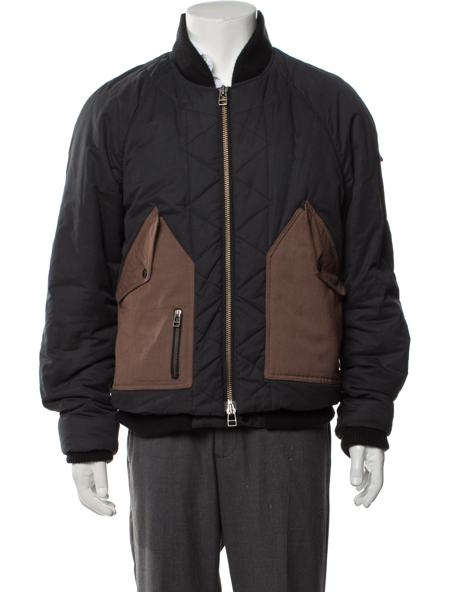 Acne Studios Colorblock Pattern Puffer Coat
