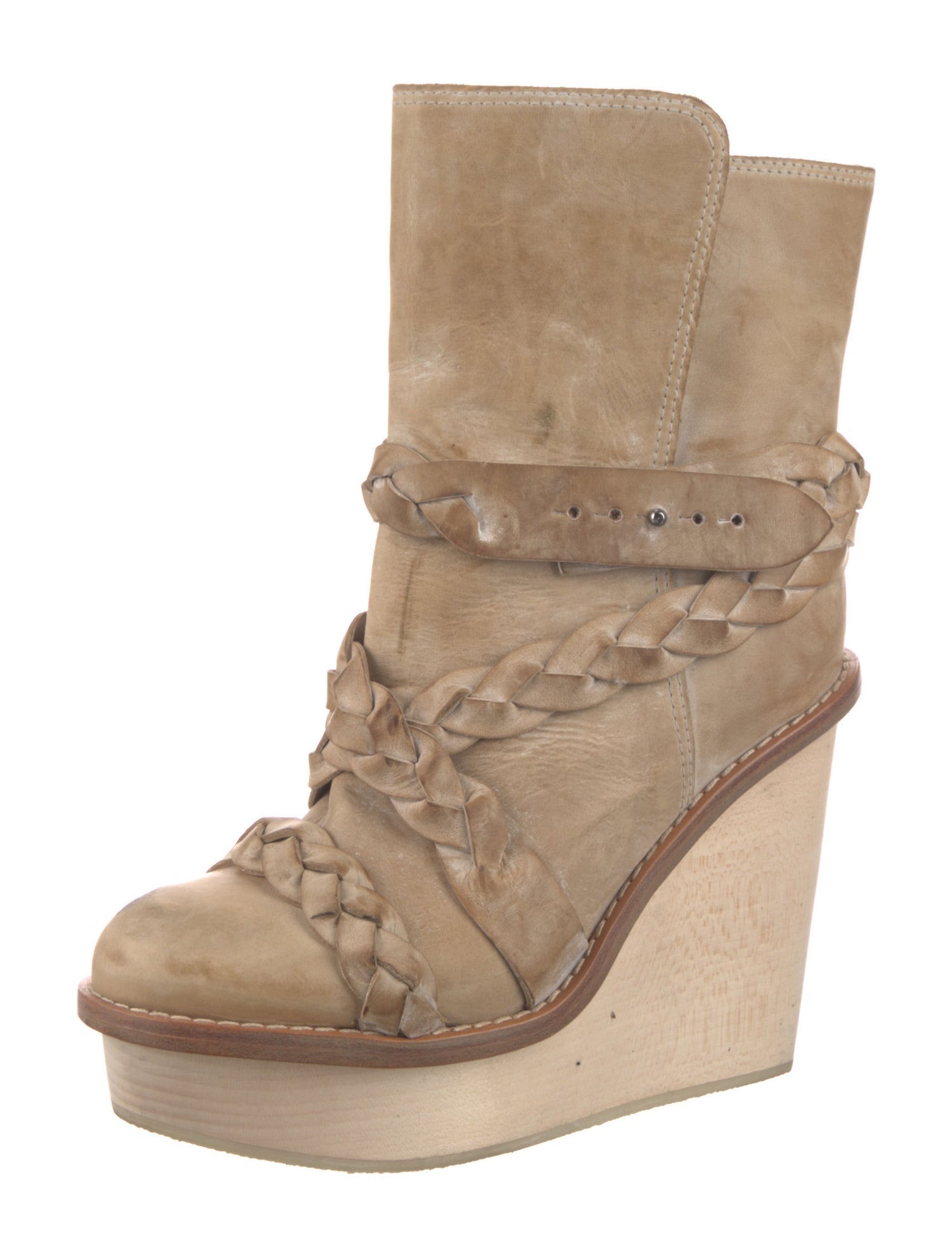 Acne Studios Leather Braided Accents Boots