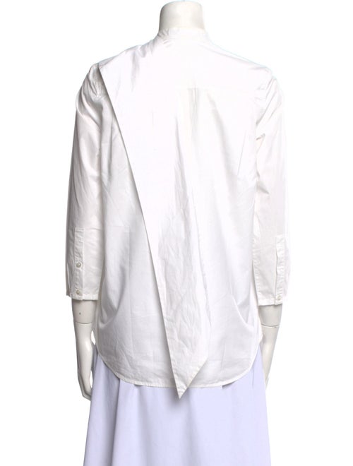 Acne Studios Mock Neck Three-Quarter Sleeve Button-Up Top