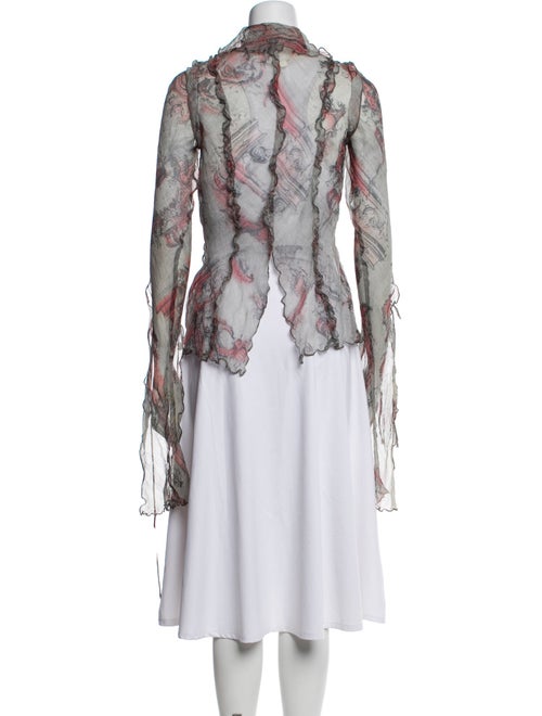 Acne Studios Printed Tie Neck Top