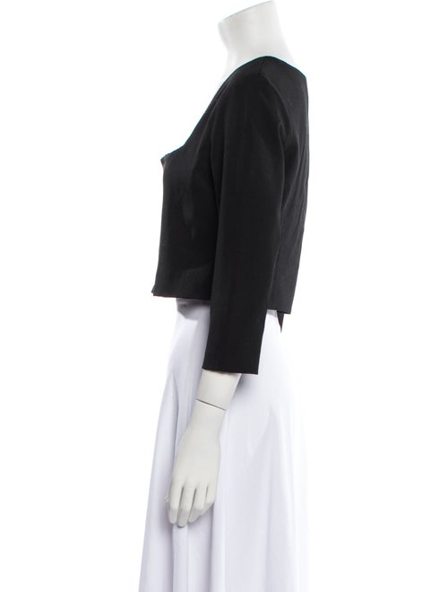 Acne Studios Square Neckline Three-Quarter Sleeve Crop Top