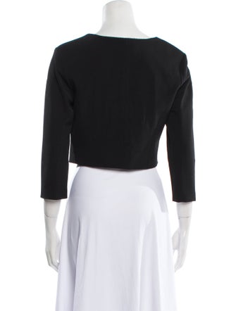 Acne Studios Square Neckline Three-Quarter Sleeve Crop Top