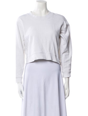 Acne Studios Crew Neck Three-Quarter Sleeve Crop Top