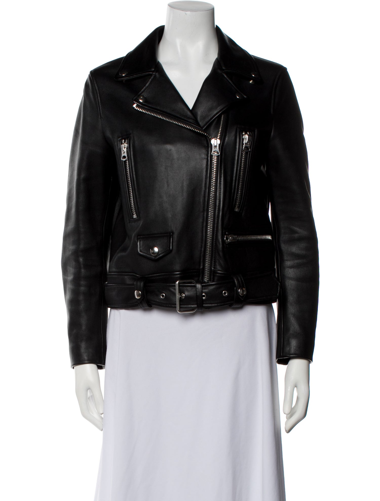 レザージャケット・コート Black Astrakhan Lamb Fur Karakul Biker Jacket Valentino Black Astrakhan Lamb Fur Karakul Biker Jacket