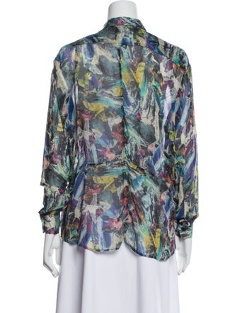 Acne Studios Silk Printed Button-Up Top