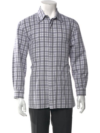 Acne Studios Plaid Print Long Sleeve Shirt