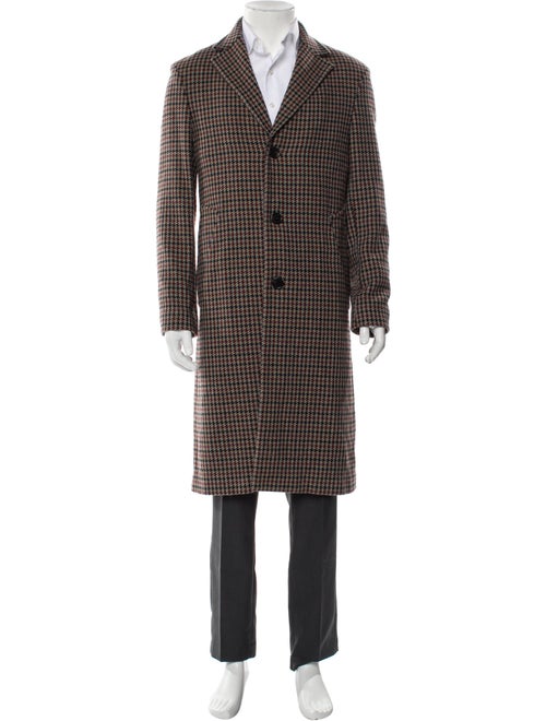 Acne Studios Wool Houndstooth Print Overcoat