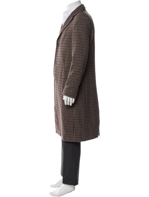 Acne Studios Wool Houndstooth Print Overcoat