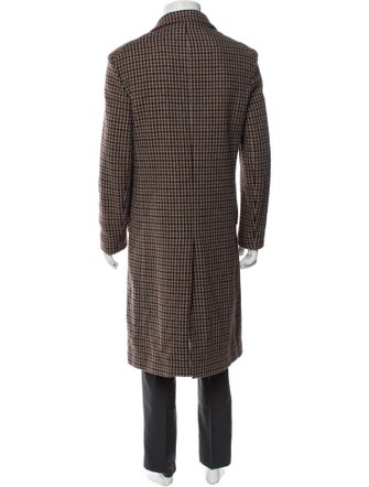 Acne Studios Wool Houndstooth Print Overcoat