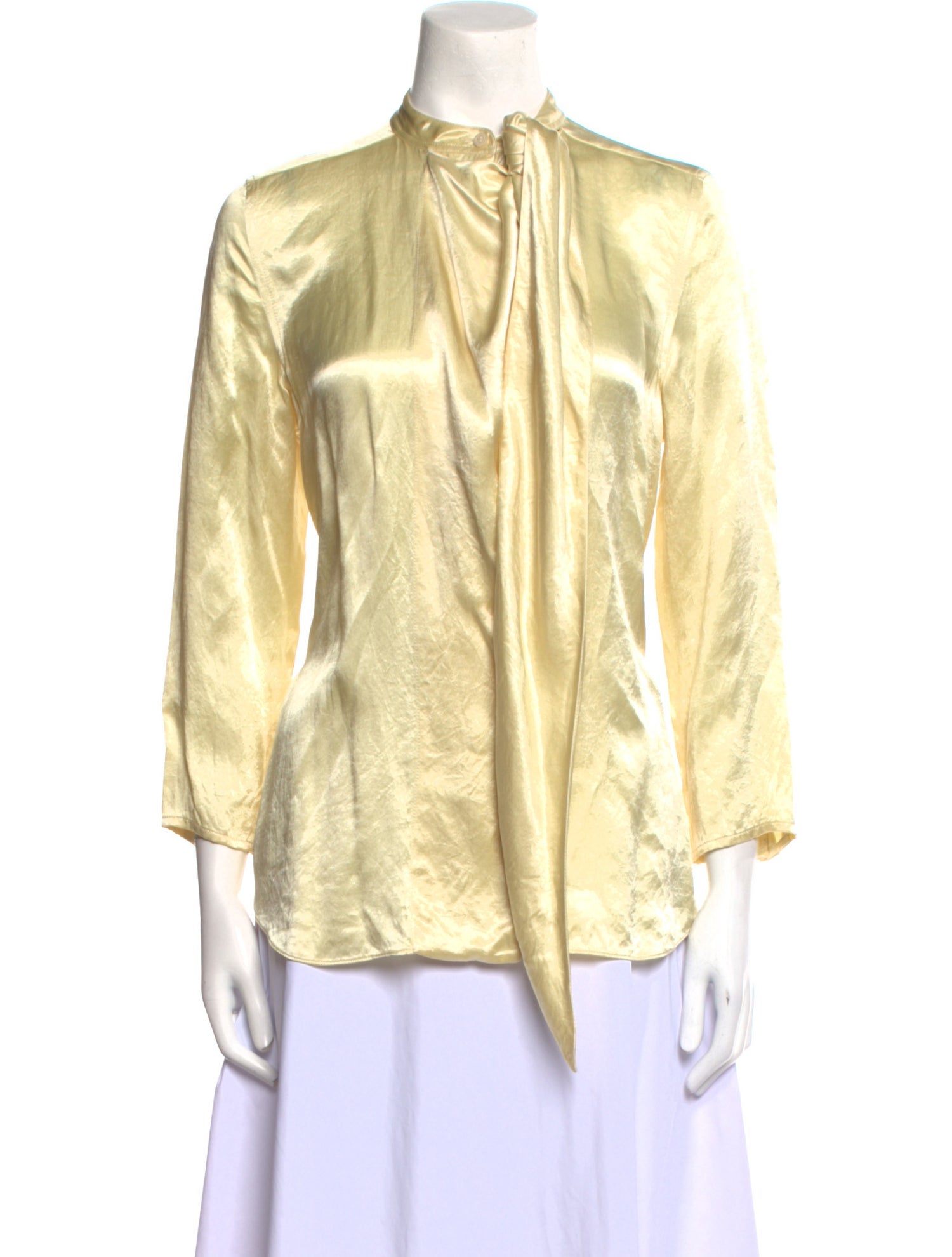 Acne Studios Mock Neck Three-Quarter Sleeve Blouse