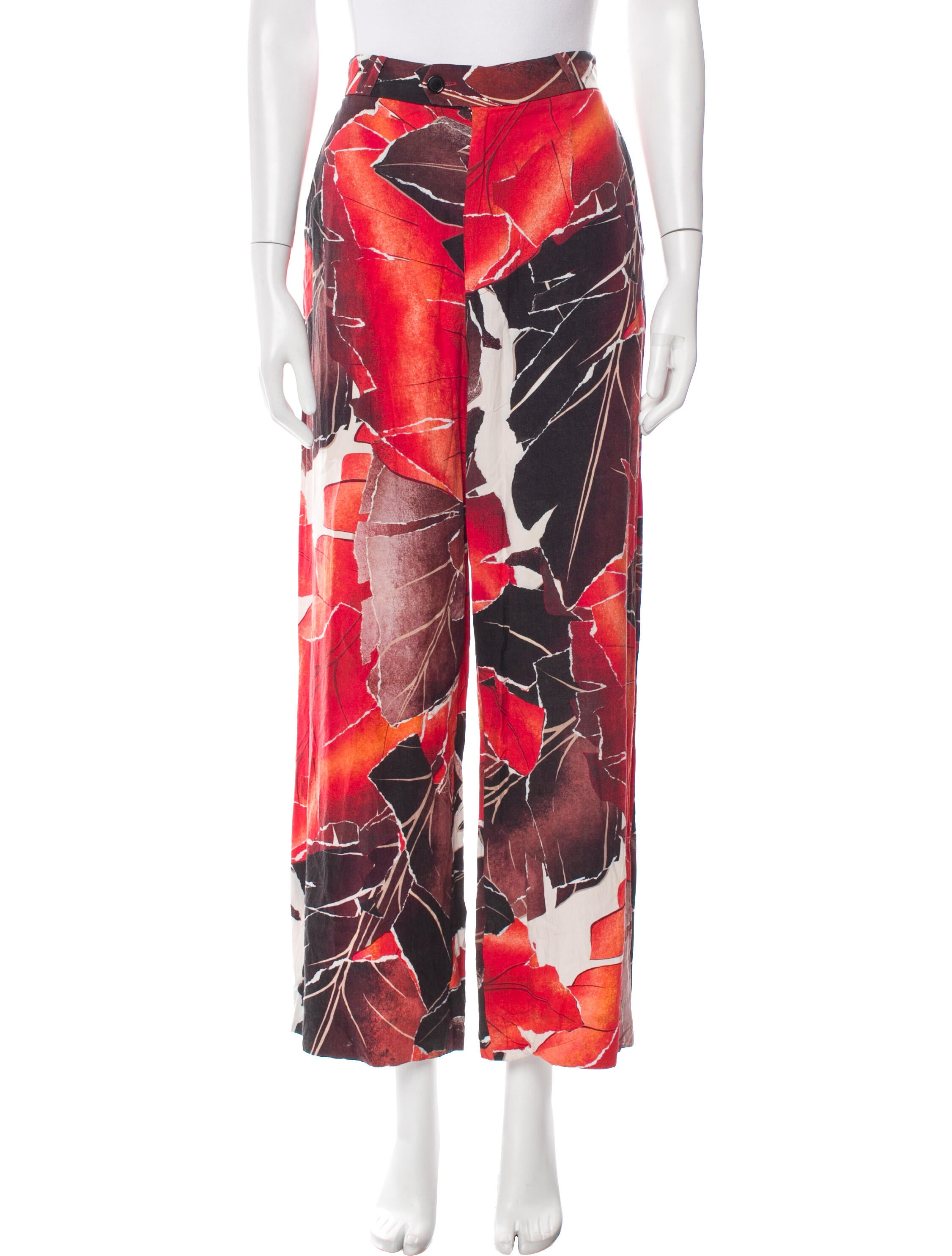 Acne Studios Floral Print Wide Leg Pants