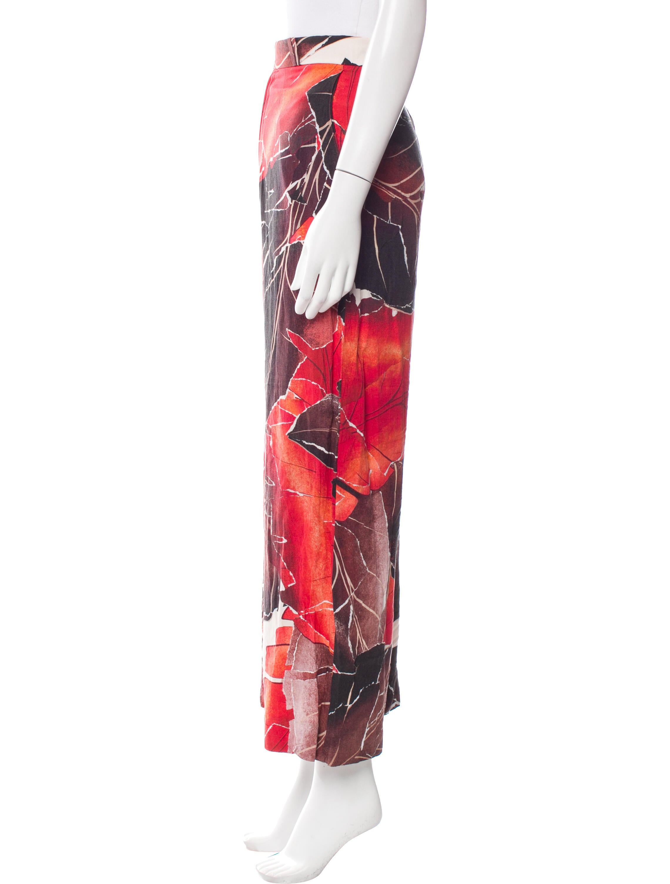 Acne Studios Floral Print Wide Leg Pants