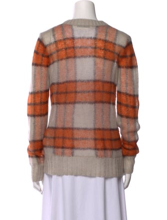 Acne Studios Plaid Print Crew Neck Sweater