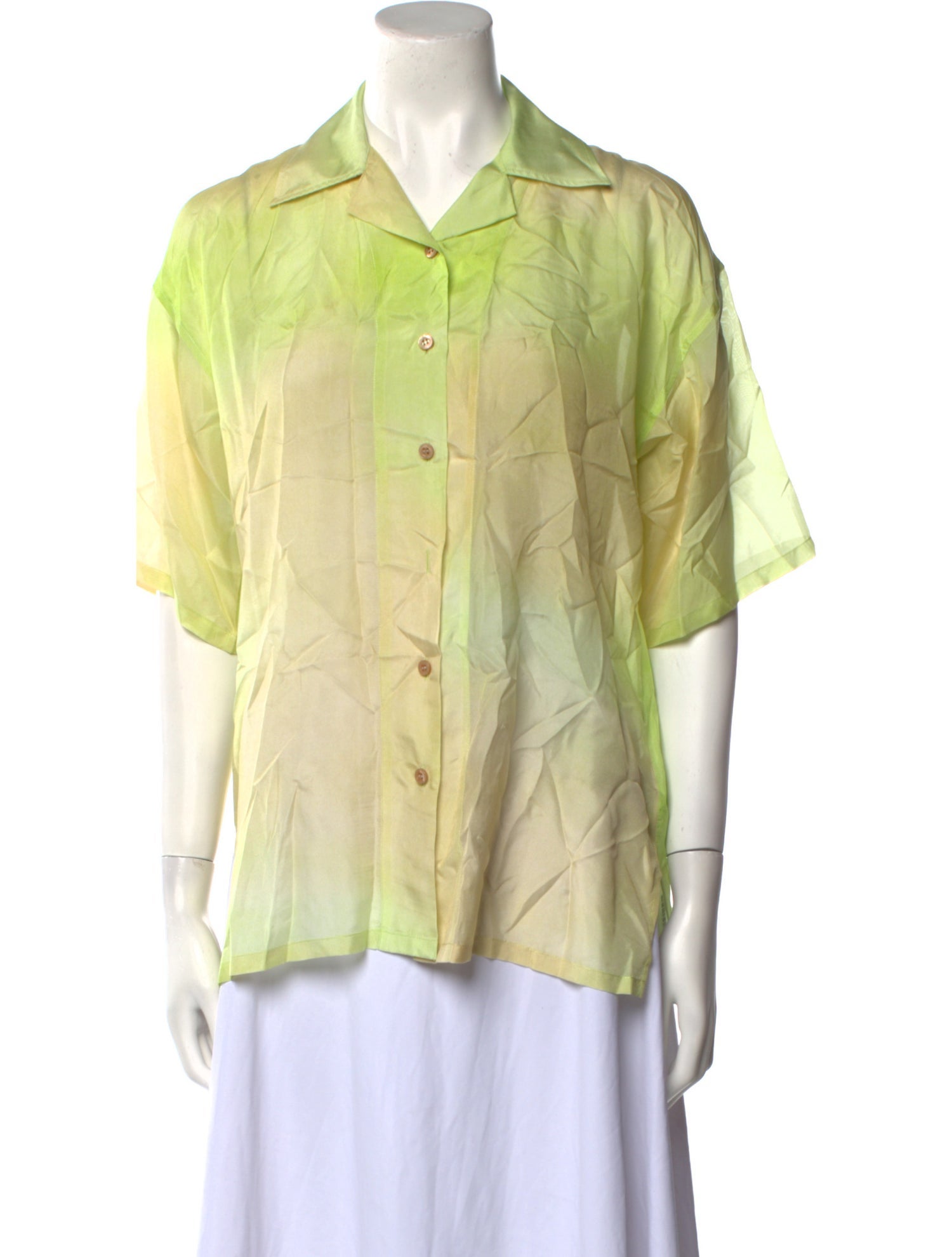 Acne Studios Silk Printed Button-Up Top